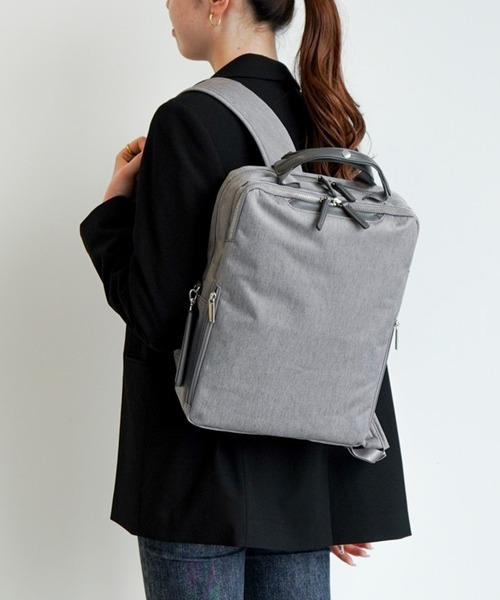 ace.（エース）の「ビジネスリュック フィッテムヘザー 12L A4サイズ 13.3インチPC メランジ素材 20111（ビジネスバッグ・レディース・ブラック/グレー・FREE）」の14枚目の写真