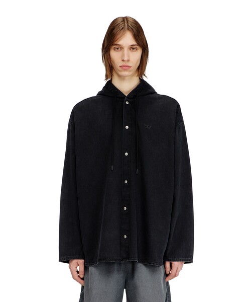 DIESEL（ディーゼル）の「メンズ フーディーシャツ D-DEWNY-HOOD（シャツ/ブラウス・メンズ・ブラック系その他・LARGE/X-SMALL/MEDIUM/SMALL）」の4枚目の写真