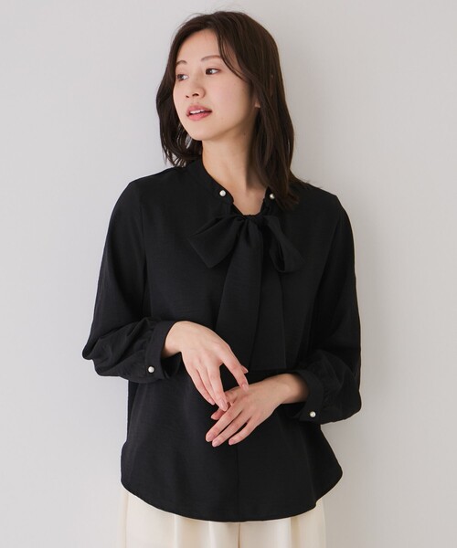 Jayro(ジャイロ)の「取り外しタイ付きブラウス(シャツ/ブラウス・レディース・ブラック/ホワイト系その他2・M)」の4枚目の写真