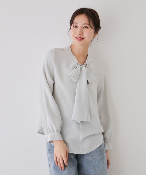 Jayro(ジャイロ)の「取り外しタイ付きブラウス(シャツ/ブラウス・レディース・ブラック/ホワイト系その他2・M)」の10枚目の写真