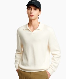 AIGLE（エーグル）の「ロングスリーブ プルオーバー スキッパーネックポロニットシャツ（ニット/セーター）」