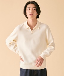 AIGLE（エーグル）の「ロングスリーブ プルオーバー スキッパーネックポロニットシャツ（ニット/セーター）」