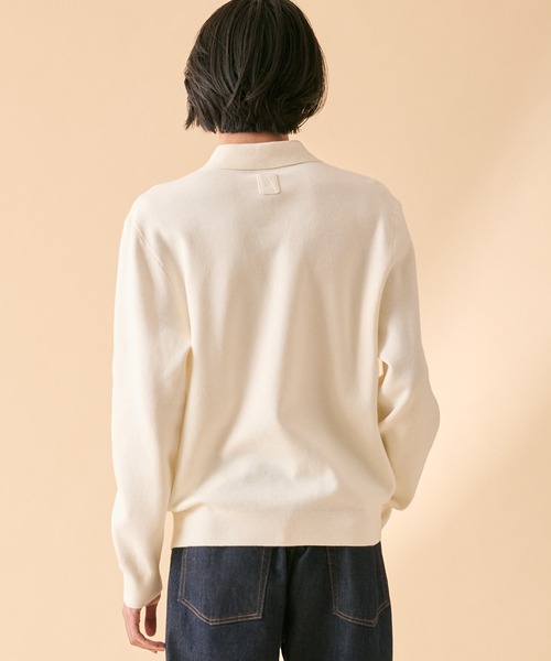 AIGLE(エーグル)の「ロングスリーブ プルオーバー スキッパーネックポロニットシャツ(ニット/セーター・メンズ・ホワイト/ベージュ・XL/S/L/M/XS)」の7枚目の写真