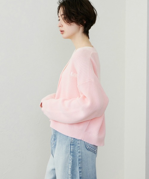 Lee(リー)の「Lee/リー ニットカーディガン(ニット/セーター・レディース・ピンク/ネイビー・MEDIUM/LARGE)」の4枚目の写真