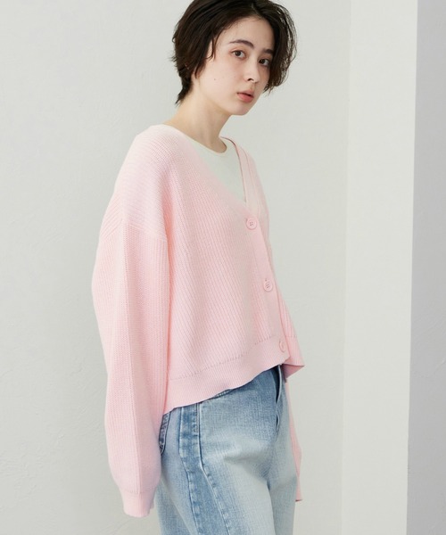 Lee(リー)の「Lee/リー ニットカーディガン(ニット/セーター・レディース・ピンク/ネイビー・MEDIUM/LARGE)」の5枚目の写真