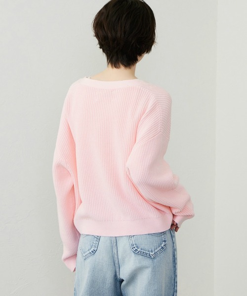 Lee(リー)の「Lee/リー ニットカーディガン(ニット/セーター・レディース・ピンク/ネイビー・MEDIUM/LARGE)」の6枚目の写真