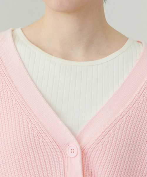 Lee(リー)の「Lee/リー ニットカーディガン(ニット/セーター・レディース・ピンク/ネイビー・MEDIUM/LARGE)」の7枚目の写真
