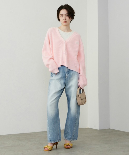 Lee(リー)の「Lee/リー ニットカーディガン(ニット/セーター・レディース・ピンク/ネイビー・MEDIUM/LARGE)」の9枚目の写真