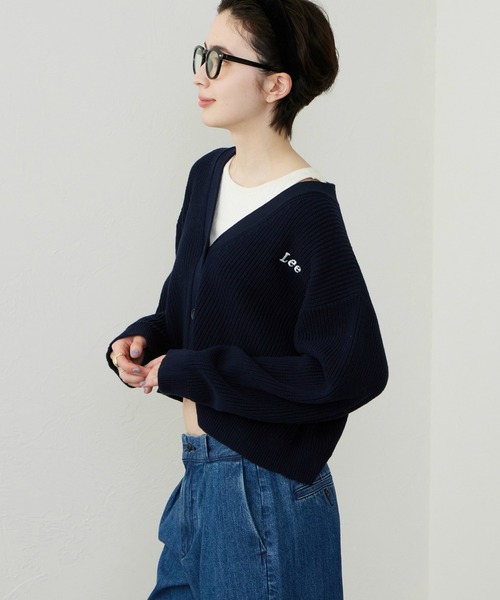 Lee(リー)の「Lee/リー ニットカーディガン(ニット/セーター・レディース・ピンク/ネイビー・MEDIUM/LARGE)」の14枚目の写真