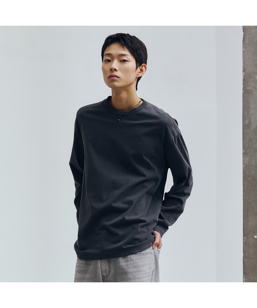 MINDBRIDGE(マインドブリッジ)の「コットン100% ピグメントオーバーサイズTシャツ(Tシャツ/カットソー・メンズ・グレー・100/95/105)」の1枚目の写真
