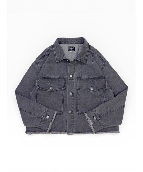 BIG MIKE(ビッグマイク)の「BIG MIKE ビックマイク / カットオフ ショートデニムジャケット ワイドシルエット Gジャン 短丈 大型胸ポケット //// 102616204(デニムジャケット・メンズ・ブラック/インディゴブルー・MEDIUM/LARGE)」の10枚目の写真