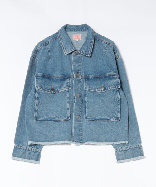 BIG MIKE(ビッグマイク)の「BIG MIKE ビックマイク / カットオフ ショートデニムジャケット ワイドシルエット Gジャン 短丈 大型胸ポケット //// 102616204(デニムジャケット・メンズ・ブラック/インディゴブルー・MEDIUM/LARGE)」の14枚目の写真