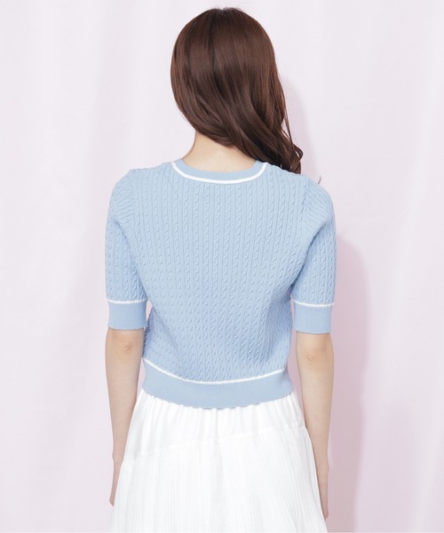 JILL by JILL STUART（ジルバイジルスチュアート）の「ミニケーブルコンパクトニット（ニット/セーター・レディース・ホワイト/ネイビー/ブルー・FREE）」の10枚目の写真