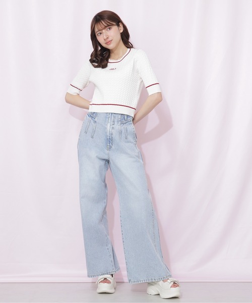 JILL by JILL STUART（ジルバイジルスチュアート）の「ミニケーブルコンパクトニット（ニット/セーター・レディース・ホワイト/ネイビー/ブルー・FREE）」の15枚目の写真