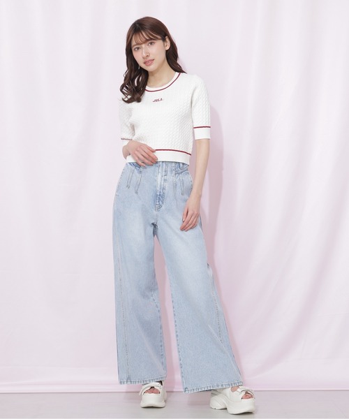 JILL by JILL STUART（ジルバイジルスチュアート）の「ミニケーブルコンパクトニット（ニット/セーター・レディース・ホワイト/ネイビー/ブルー・FREE）」の16枚目の写真