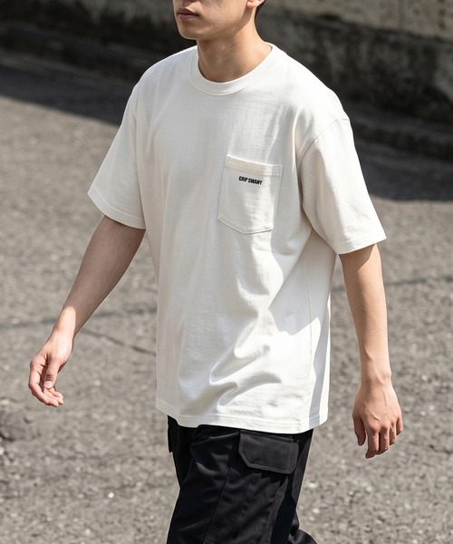 GRIP SWANY(グリップスワニー)の「【GSMCT-110T】 GS BOX LOGO POCKET TEE(Tシャツ/カットソー・メンズ・ホワイト/ブラック・S/M/L/XL)」の1枚目の写真
