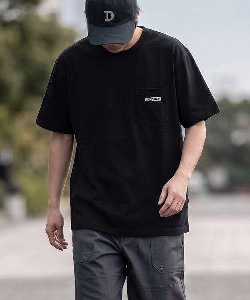 GRIP SWANY(グリップスワニー)の「【GSMCT-110T】 GS BOX LOGO POCKET TEE(Tシャツ/カットソー・メンズ・ホワイト/ブラック・S/M/L/XL)」の2枚目の写真
