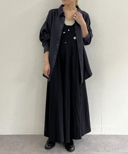 Omekashi(オメカシ)の「ビジューキャミワンピース(ワンピース・レディース・ブラック/オフホワイト・38/36)」の5枚目の写真