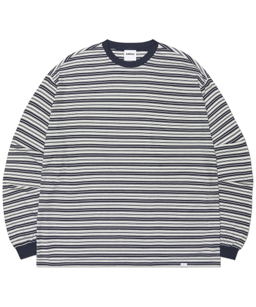 NOMANUAL(NOMANUAL)の「OFFBEAT STRIPE LONG SLEEVE TEE - BLACK(Tシャツ/カットソー・レディース・その他・SMALL/MEDIUM/LARGE/X-LARGE)」の1枚目の写真