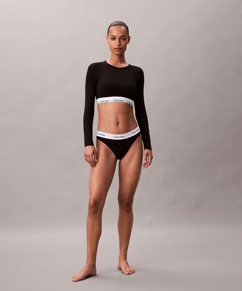 Calvin Klein(カルバン・クライン)の「Icon Cotton ロングスリーブ Tシャツ ブラレット(ブラジャー・レディース・ライトグレー/ブラック・L/M/S)」の10枚目の写真