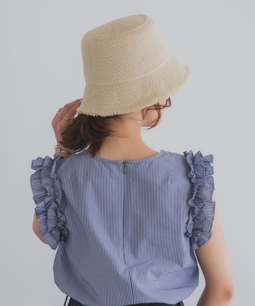 polcadot（ポルカドット）の「サーモフリンジ バケットハット/軽量 サマーハット UVカット帽子（ハット・レディース・ライトグレー/ベージュ/ブラック・FREE）」の15枚目の写真