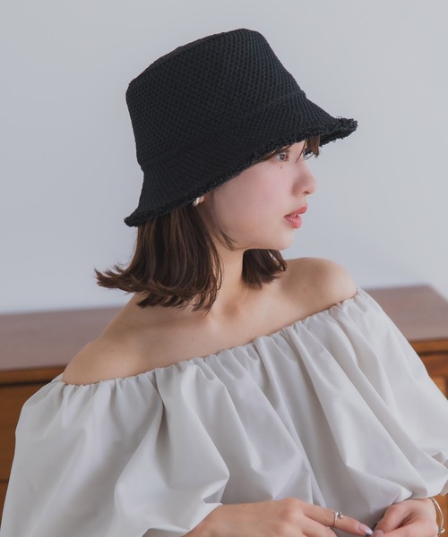 polcadot（ポルカドット）の「サーモフリンジ バケットハット/軽量 サマーハット UVカット帽子（ハット・レディース・ライトグレー/ベージュ/ブラック・FREE）」の18枚目の写真