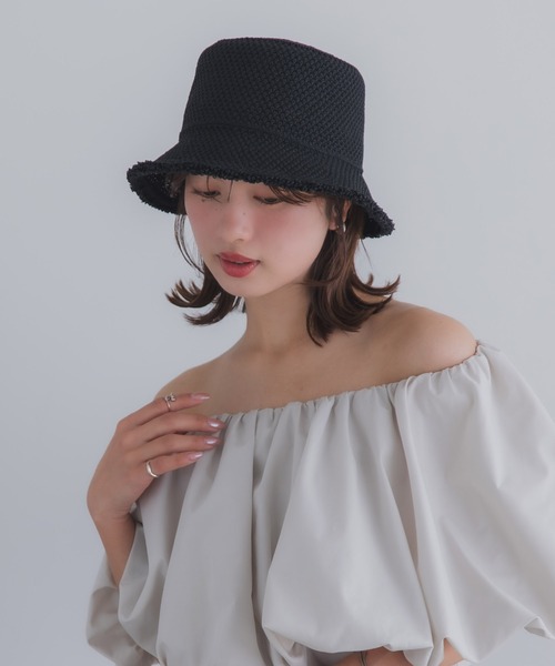 polcadot（ポルカドット）の「サーモフリンジ バケットハット/軽量 サマーハット UVカット帽子（ハット・レディース・ライトグレー/ベージュ/ブラック・FREE）」の19枚目の写真