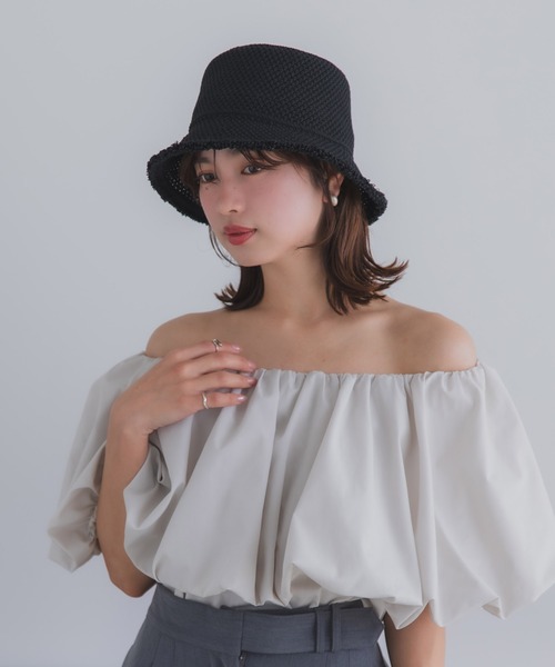 polcadot（ポルカドット）の「サーモフリンジ バケットハット/軽量 サマーハット UVカット帽子（ハット・レディース・ライトグレー/ベージュ/ブラック・FREE）」の20枚目の写真