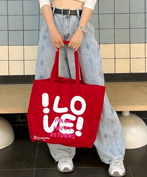 Vipoa（ヴィポア）の「LOVE big logo tote bag（トートバッグ・レディース・レッド/ピンク/イエロー/ネイビー・FREE）」の21枚目の写真