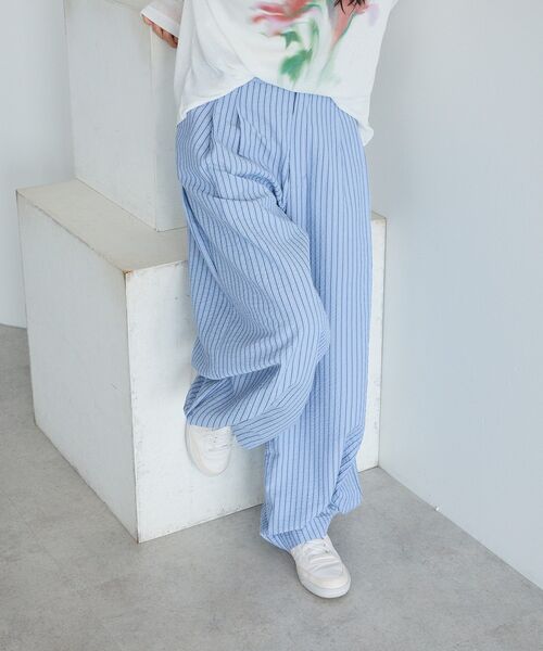 CRAFT STANDARD BOUTIQUE(クラフトスタンダードブティック)の「ベルトデザインワイドパンツ(その他パンツ・レディース・ブルー系その他7/ホワイト系その他5・M/L)」の17枚目の写真