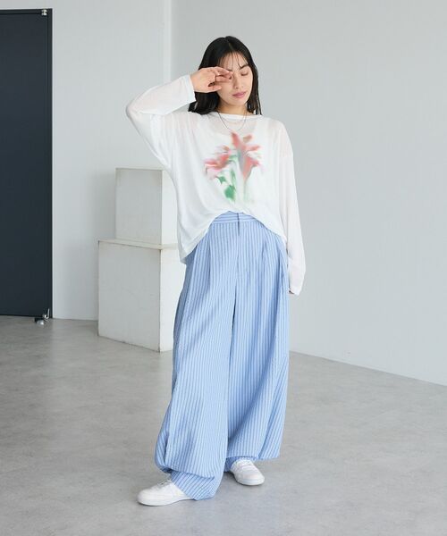 CRAFT STANDARD BOUTIQUE(クラフトスタンダードブティック)の「ベルトデザインワイドパンツ(その他パンツ・レディース・ブルー系その他7/ホワイト系その他5・M/L)」の19枚目の写真