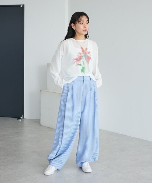 CRAFT STANDARD BOUTIQUE(クラフトスタンダードブティック)の「ベルトデザインワイドパンツ(その他パンツ・レディース・ブルー系その他7/ホワイト系その他5・M/L)」の20枚目の写真