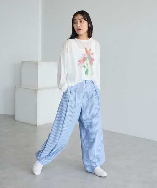 CRAFT STANDARD BOUTIQUE(クラフトスタンダードブティック)の「ベルトデザインワイドパンツ(その他パンツ・レディース・ブルー系その他7/ホワイト系その他5・M/L)」の21枚目の写真