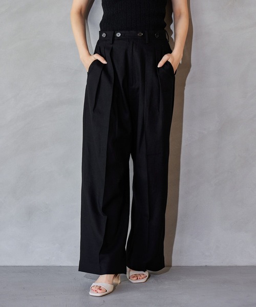 mysty woman(ミスティウーマン)の「デザインボタンストレートパンツ 666539(その他パンツ・レディース・ダークオレンジ/ブラック/ベージュ・SMALL/MEDIUM)」の9枚目の写真