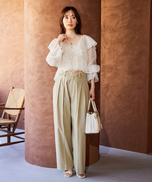 mysty woman(ミスティウーマン)の「デザインボタンストレートパンツ 666539(その他パンツ・レディース・ダークオレンジ/ブラック/ベージュ・SMALL/MEDIUM)」の11枚目の写真