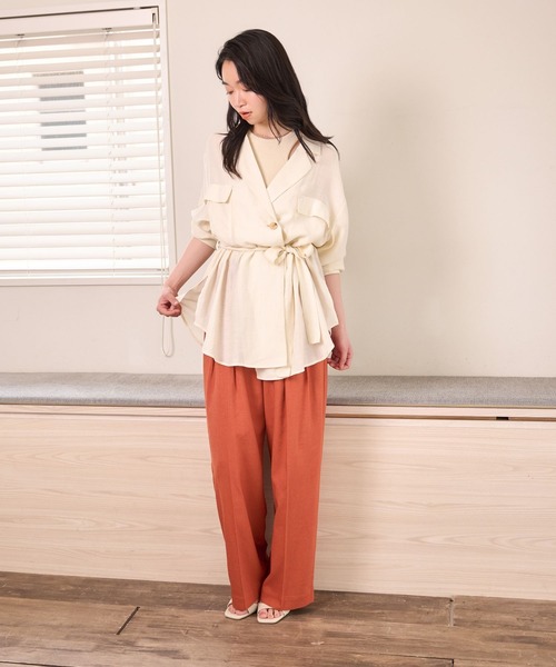 mysty woman(ミスティウーマン)の「デザインボタンストレートパンツ 666539(その他パンツ・レディース・ダークオレンジ/ブラック/ベージュ・SMALL/MEDIUM)」の12枚目の写真