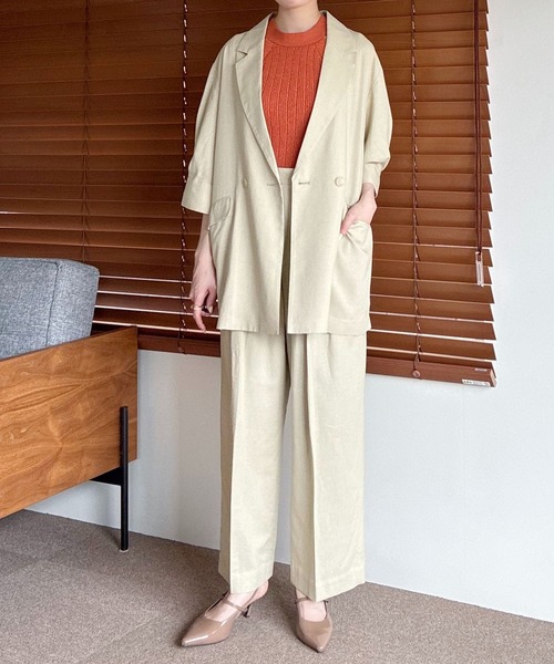 mysty woman(ミスティウーマン)の「デザインボタンストレートパンツ 666539(その他パンツ・レディース・ダークオレンジ/ブラック/ベージュ・SMALL/MEDIUM)」の13枚目の写真