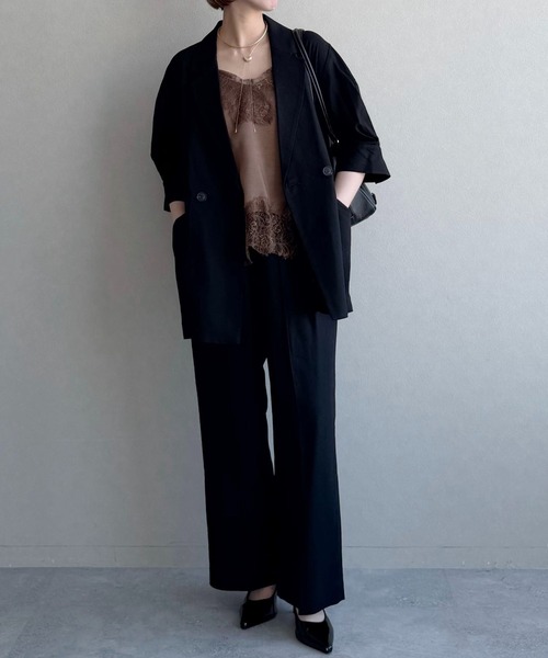 mysty woman(ミスティウーマン)の「デザインボタンストレートパンツ 666539(その他パンツ・レディース・ダークオレンジ/ブラック/ベージュ・SMALL/MEDIUM)」の15枚目の写真