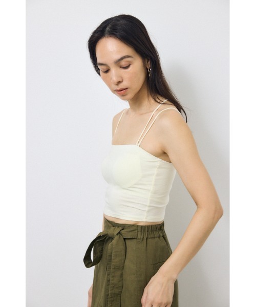 AZUL by moussy(アズールバイマウジー)の「カップ付きチューブトップ(ショート丈) 春服 夏服 秋服 冬服 インナーとしても◎ パット付き(キャミソール・レディース・オフホワイト/ブラック/ブラウン/ライム・MEDIUM/SMALL)」の8枚目の写真