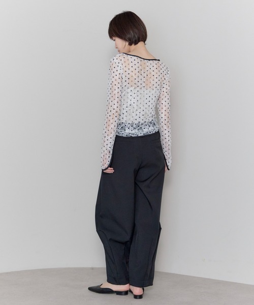 leimn（レイムン）の「ドットレースチュールシアートップス（Tシャツ/カットソー・レディース・ホワイト/ブラック・FREE）」の5枚目の写真