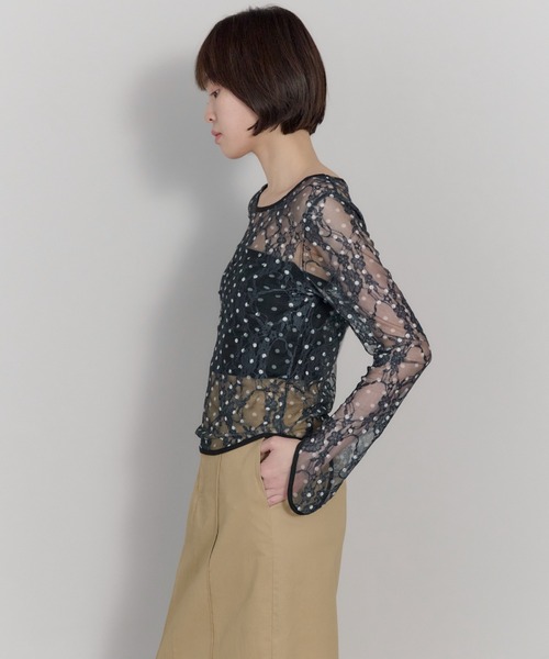 leimn（レイムン）の「ドットレースチュールシアートップス（Tシャツ/カットソー・レディース・ホワイト/ブラック・FREE）」の16枚目の写真