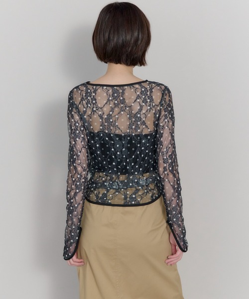 leimn（レイムン）の「ドットレースチュールシアートップス（Tシャツ/カットソー・レディース・ホワイト/ブラック・FREE）」の17枚目の写真