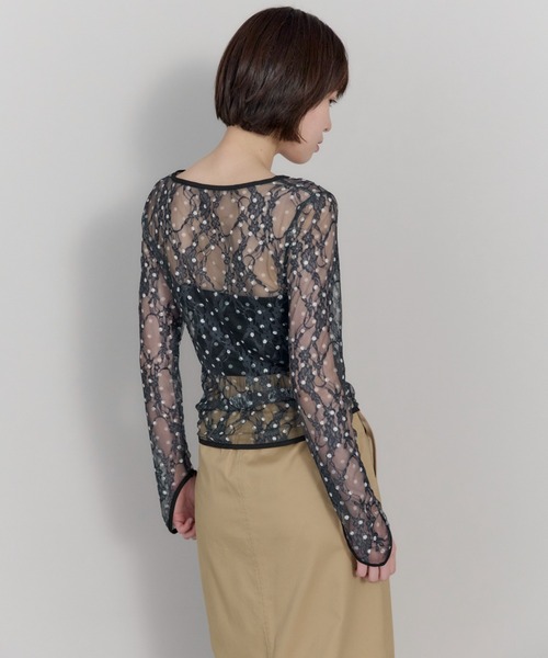 leimn（レイムン）の「ドットレースチュールシアートップス（Tシャツ/カットソー・レディース・ホワイト/ブラック・FREE）」の18枚目の写真