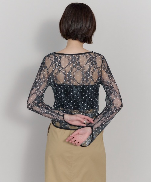 leimn（レイムン）の「ドットレースチュールシアートップス（Tシャツ/カットソー・レディース・ホワイト/ブラック・FREE）」の19枚目の写真