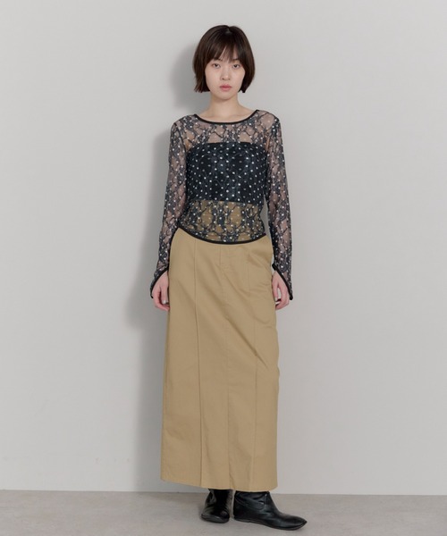 leimn（レイムン）の「ドットレースチュールシアートップス（Tシャツ/カットソー・レディース・ホワイト/ブラック・FREE）」の20枚目の写真