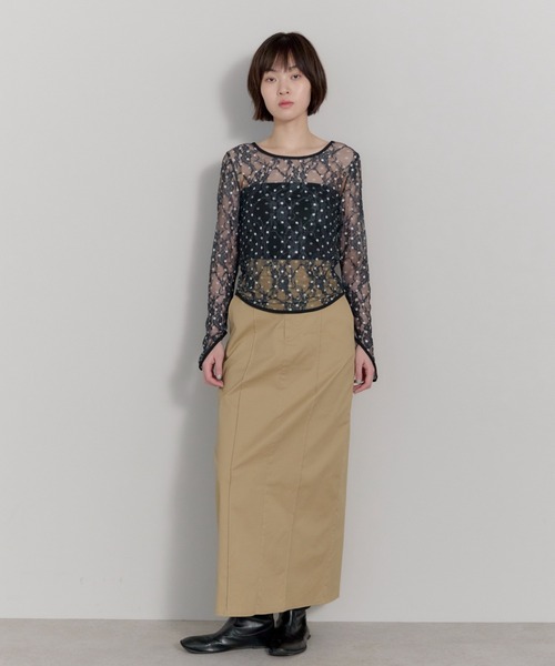 leimn（レイムン）の「ドットレースチュールシアートップス（Tシャツ/カットソー・レディース・ホワイト/ブラック・FREE）」の21枚目の写真