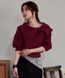 mideal（マイディール）の「wide collar cable knit / ワイドカラーケーブルニット（ニット/セーター）」