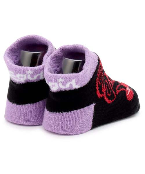 X-girl Stages（エックスガールステージス）の「MIXロゴ ベビーソックス（ベビーシューズ/ベビーソックス・キッズ・ブラック/オフホワイト・F）」の3枚目の写真