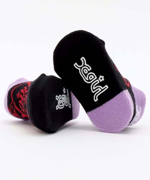 X-girl Stages（エックスガールステージス）の「MIXロゴ ベビーソックス（ベビーシューズ/ベビーソックス・キッズ・ブラック/オフホワイト・F）」の6枚目の写真