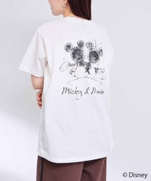 Disney（ディズニー）の「キャラクター モノトーン線画プリントTシャツ（Tシャツ/カットソー）」